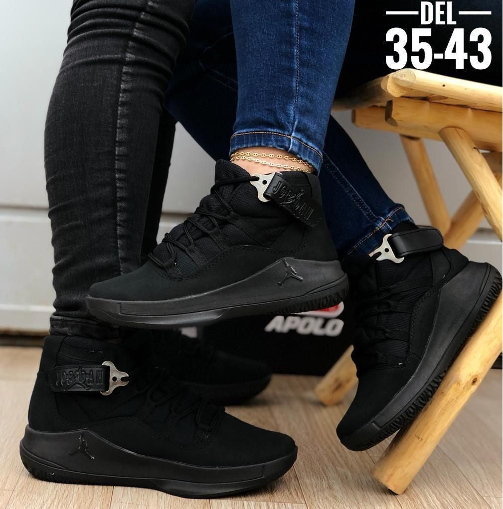Botín Estilo Jordan Full Negro Unisex – Fabricado en Cúcuta