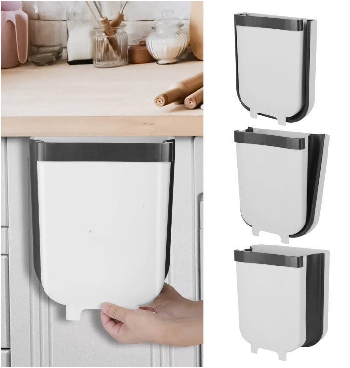 Caneca de Basura Plegable Colgante 9L – Organización Inteligente para Cocina y Hogar