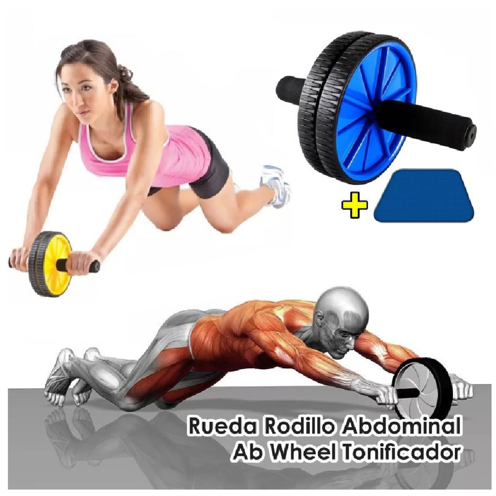 Combo Fitness: Doble Rueda Abdominal + Kit 5 Bandas Elásticas Tubulares – Entrenamiento Completo en Casa