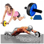 Combo Fitness: Doble Rueda Abdominal + Kit 5 Bandas Elásticas Tubulares – Entrenamiento Completo en Casa