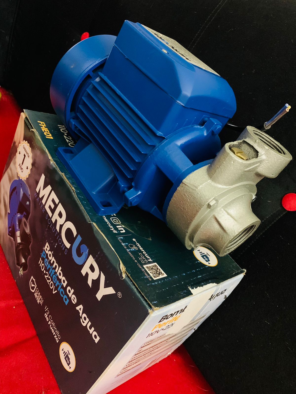 Electrobomba Periférica de Agua 1 HP – 750W, 50 L/min, Doble Voltaje 110/220V