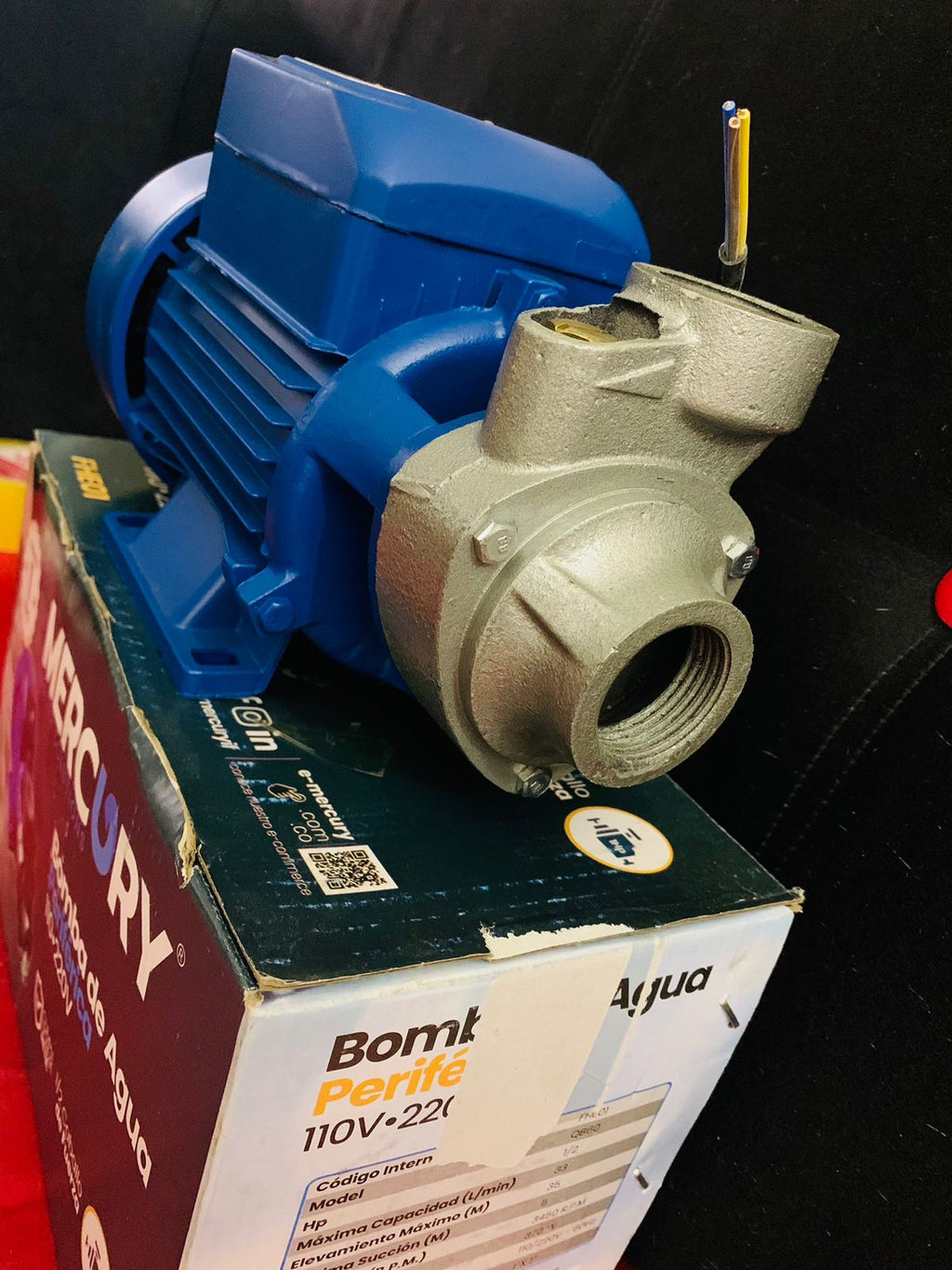 Electrobomba Periférica de Agua 1 HP – 750W, 50 L/min, Doble Voltaje 110/220V