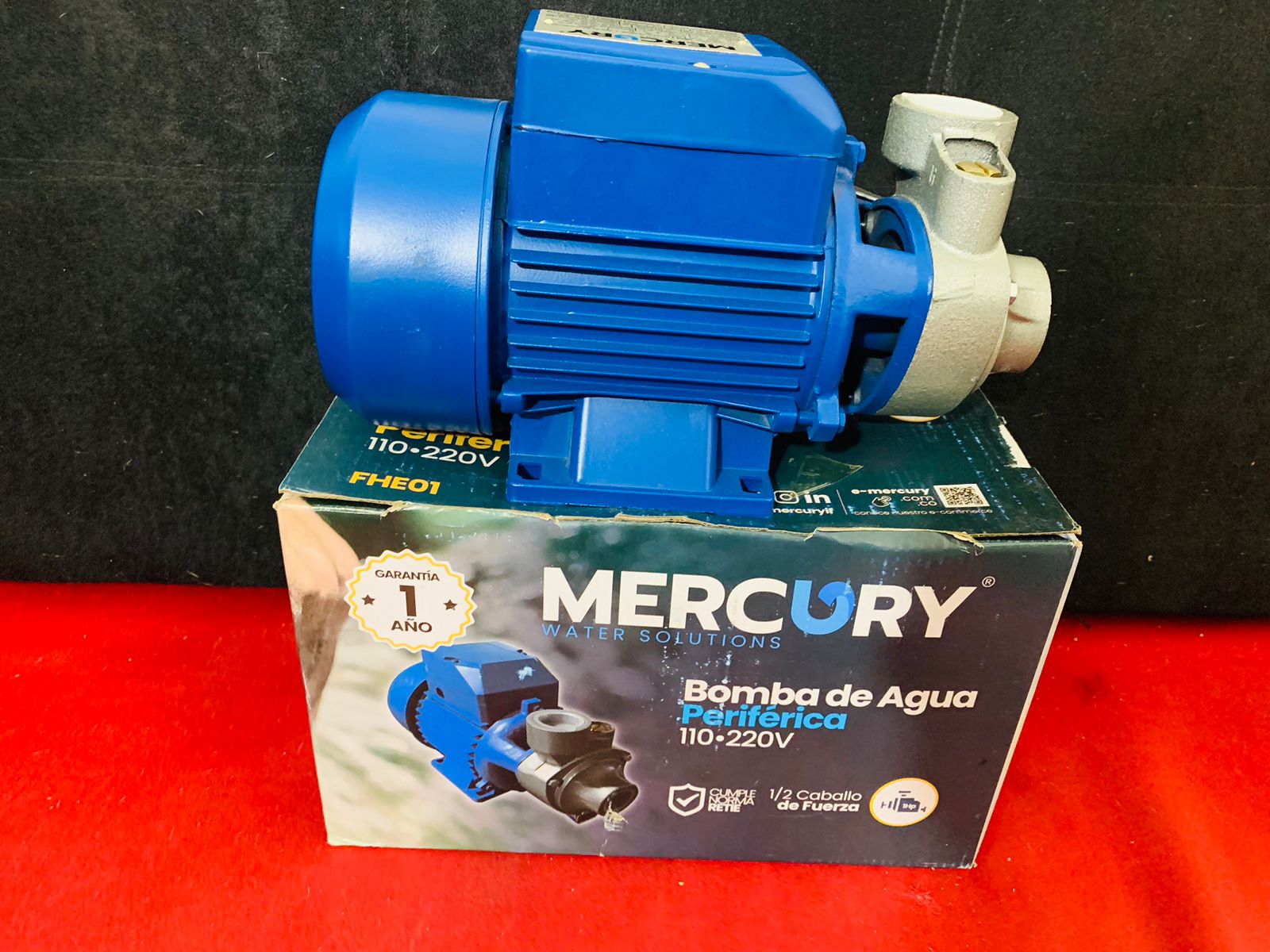 Electrobomba Periférica de Agua 1 HP – 750W, 50 L/min, Doble Voltaje 110/220V