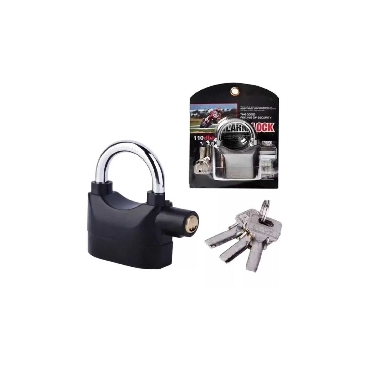 Candado con Alarma 110dB para Moto y Bicicleta – Antirrobo, Resistente al Agua y Acero Inoxidable