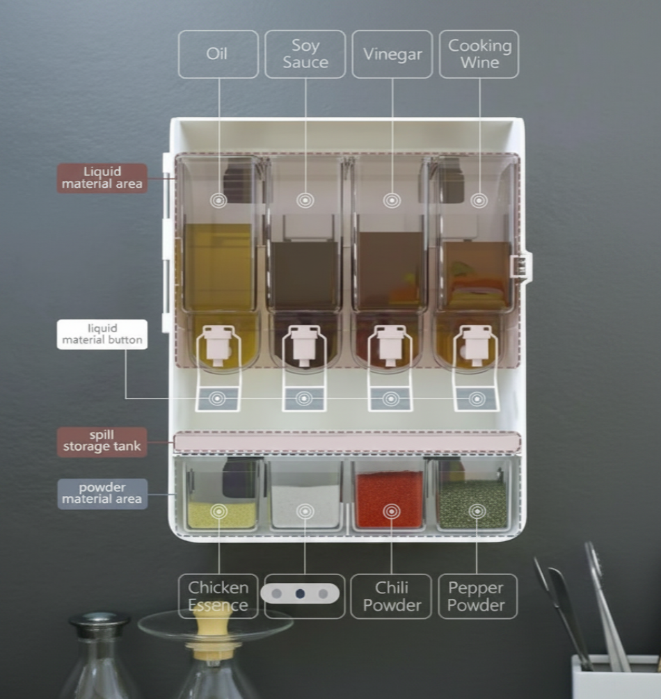 Dispensador de Granos y Aceite – Organizador de Cocina con Válvula