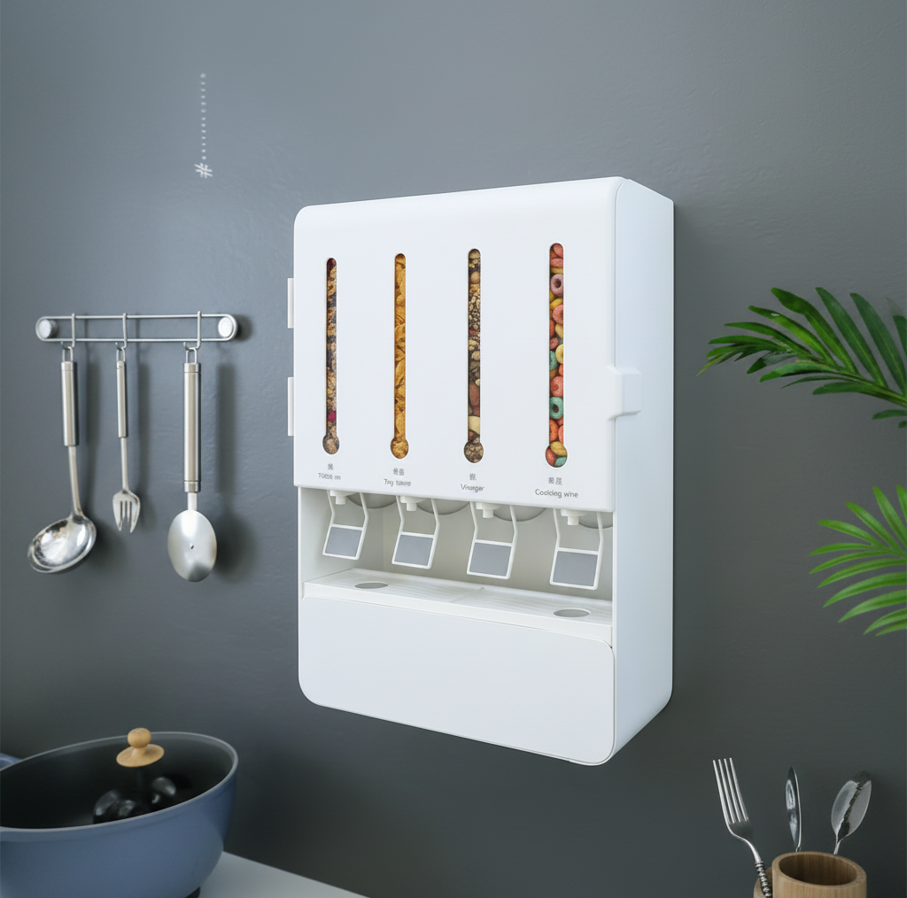 Dispensador de Granos y Aceite – Organizador de Cocina con Válvula