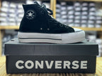 Botas Estilo Converse Plataforma Gamuza – Negro con Forro Borrego
