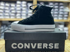 Botas Estilo Converse Plataforma Gamuza – Negro con Forro Borrego