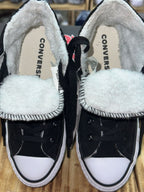 Botas Estilo Converse Plataforma Gamuza – Negro con Forro Borrego