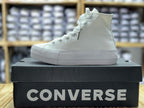 Tenis Estilo Converse Plataforma – Blanco con Punta y Detalles Plateados