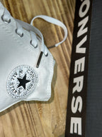 Tenis Estilo Converse Plataforma – Blanco con Punta y Detalles Plateados