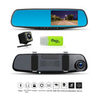 Espejo Retrovisor con Doble Cámara Full HD 1080P – Pantalla 4.3", Visión Nocturna y Sensor de Movimiento