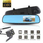 Espejo Retrovisor con Doble Cámara Full HD 1080P – Pantalla 4.3", Visión Nocturna y Sensor de Movimiento