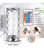 Lámpara de Mesa de Cristal Diamante LED – Decoración Elegante con 3 Tonos de Luz