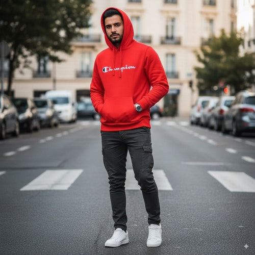 Buzo Premium Algodón Perchado | Rojo | Tallas S-XL