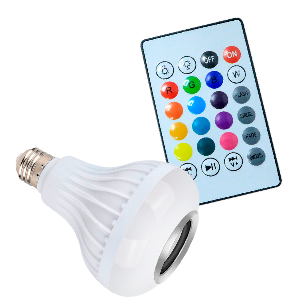 Bombillo Parlante RGB L6 – Bluetooth, Luz LED Multicolor y Control Remoto en Uno