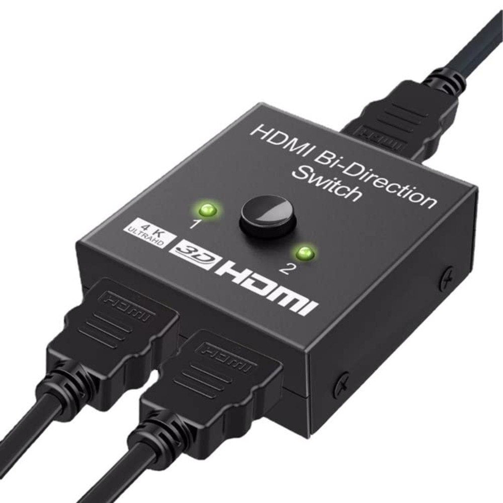 Switch HDMI Bidireccional 4K – 2 en 1 y 1 en 2, Plug & Play, Sin Driver, Indicadores LED