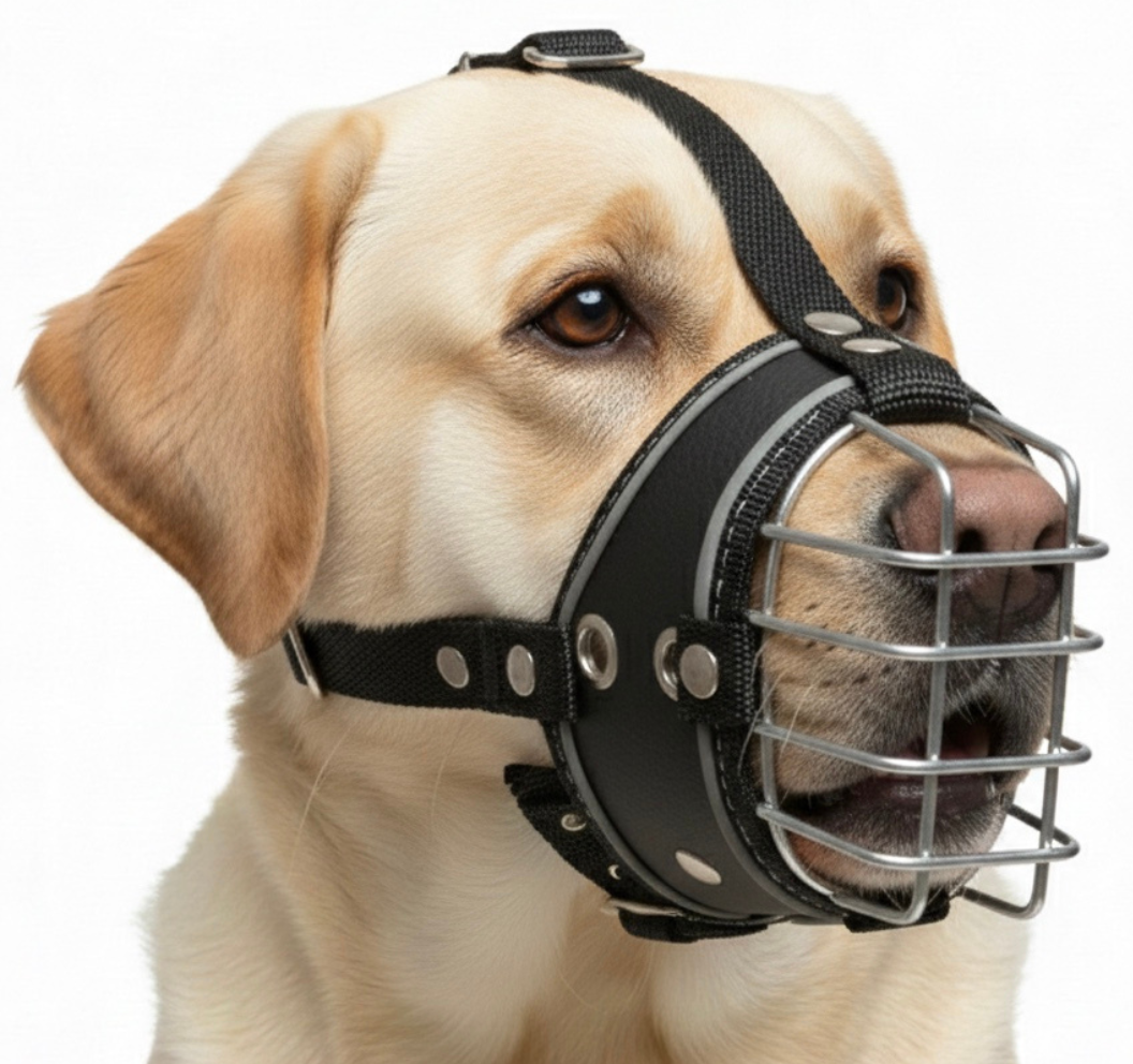 Bozal para Perro con Canastilla Metálica – Seguro, Ventilado y Ajustable