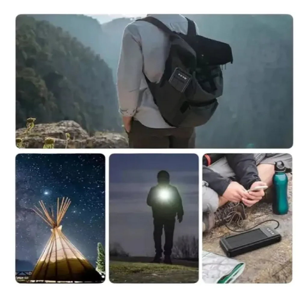 Power Bank Solar CM-609 20.000 mAh – Carga Solar + USB, Linterna LED, Portátil para Viajes