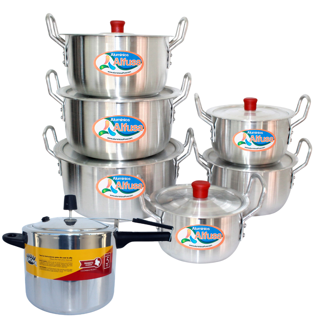 Combo Presión – Olla a Presión 6L + Juego 6 Ollas