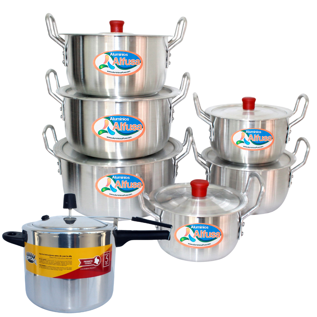 Combo Presión – Olla a Presión 6L + Juego 6 Ollas