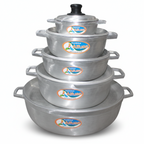 Set 5 Calderos de Aluminio Fundido con Tapa