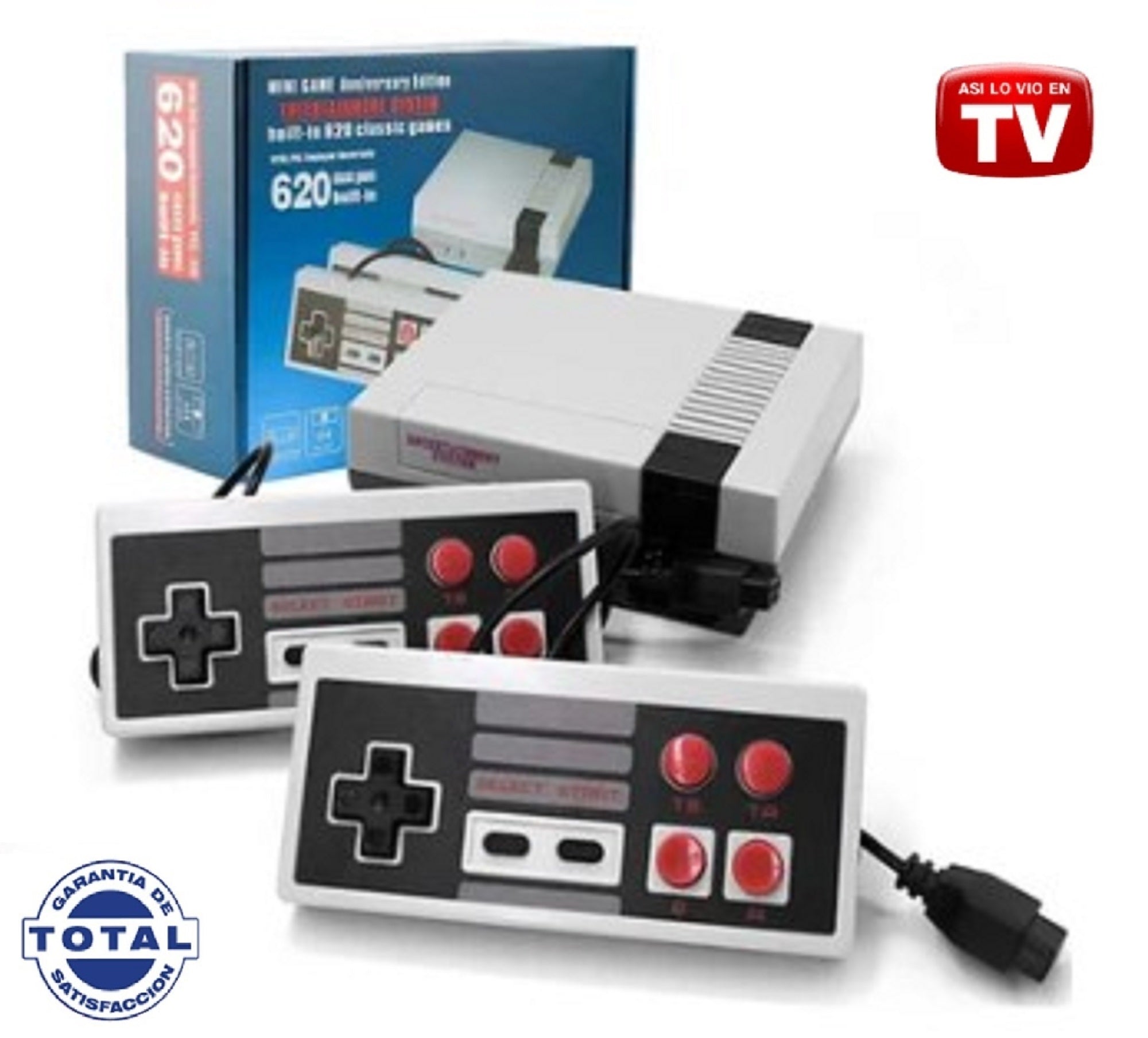 Mini Consola Retro 620 Juegos Clásicos para TV – Mario, Contra, Pac-Man y Más