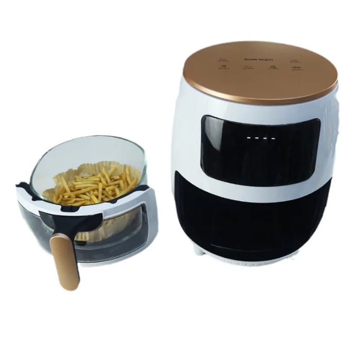 Freidora de Aire Digital 8 Litros 1.400W – Canasta en Vidrio + 100 Recetas + Papel Protector