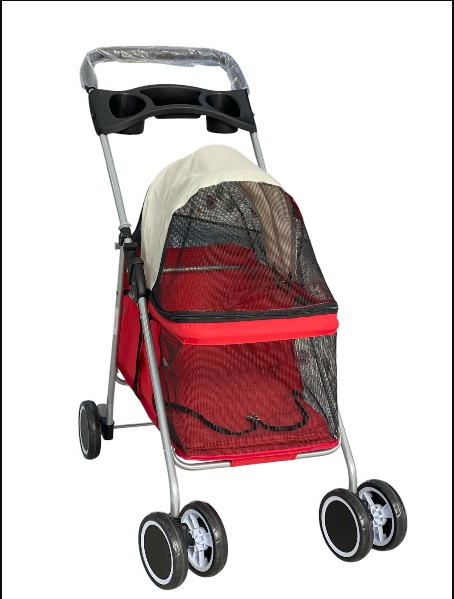 Coche Paseador para Mascotas – Cochecito Portátil para Perros y Gatos, Cómodo y Seguro