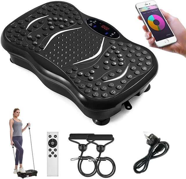 Plataforma Vibratoria Cardiovascular con Bandas Elásticas y Control Remoto – Quema Grasa en Casa