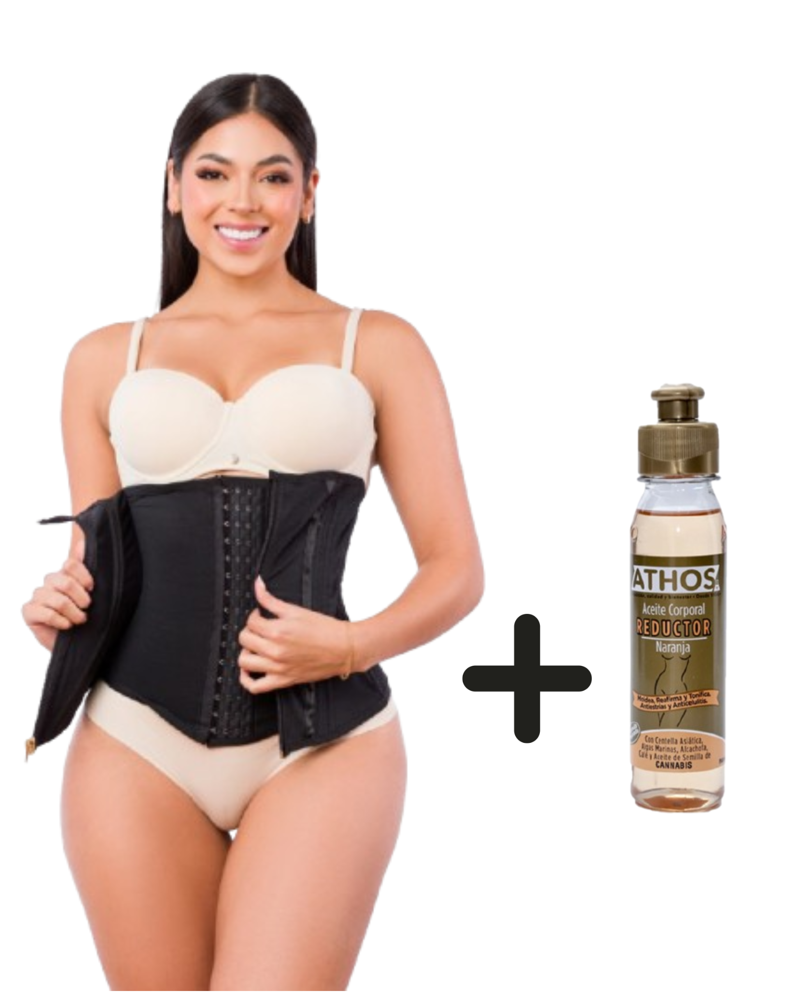 Cinturilla Reductora 9 Varillas + Aceite Reductor – Moldea Cintura, Alta Compresión, 4 Colores