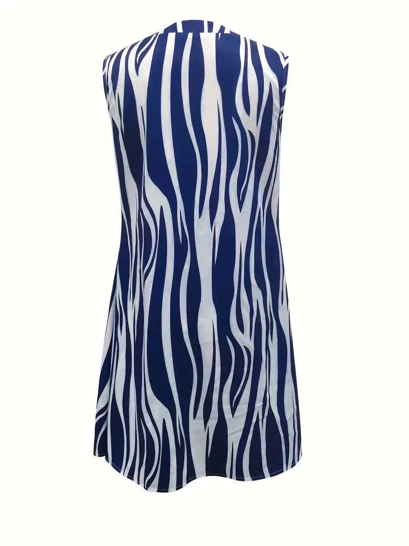 Vestido Mini Estampado Cebra con Escote en V
