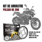 Kit de Arrastre para Pulsar NS200 – Cadena 428H Dorado y Plata