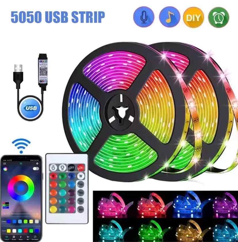 Cinta LED RGB 5 Metros con Control Bluetooth