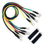 Kit de Bandas Elásticas Tubulares 11 Piezas – Resistencia Progresiva hasta 100 lbs para Gym y Yoga