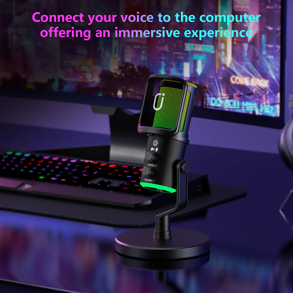 Micrófono Condensador NeePho NP-M02 – Podcast, Gaming y Streaming con ANC, RGB y Conexión Dual