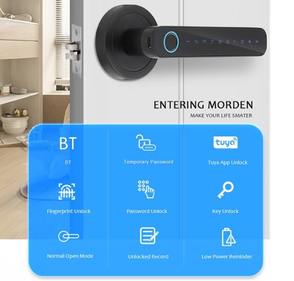 Cerradura Inteligente S7 – 5 Métodos de Apertura con Huella y App