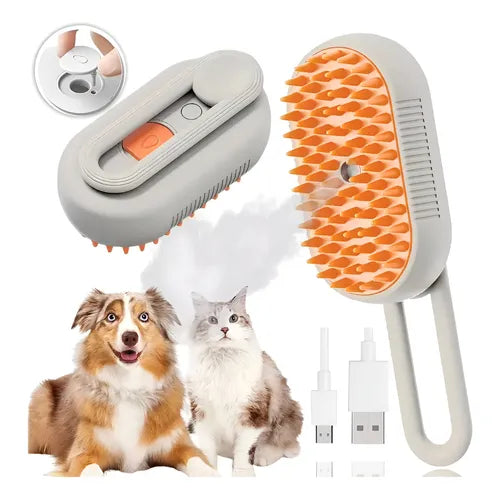 Cepillo Vapor 3 en 1 para Mascotas – Aseo Profesional en Casa
