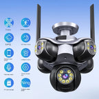 Cámara de Seguridad WiFi 4K con 5 Lentes – Visión 360°, Nocturna, Audio Bidireccional