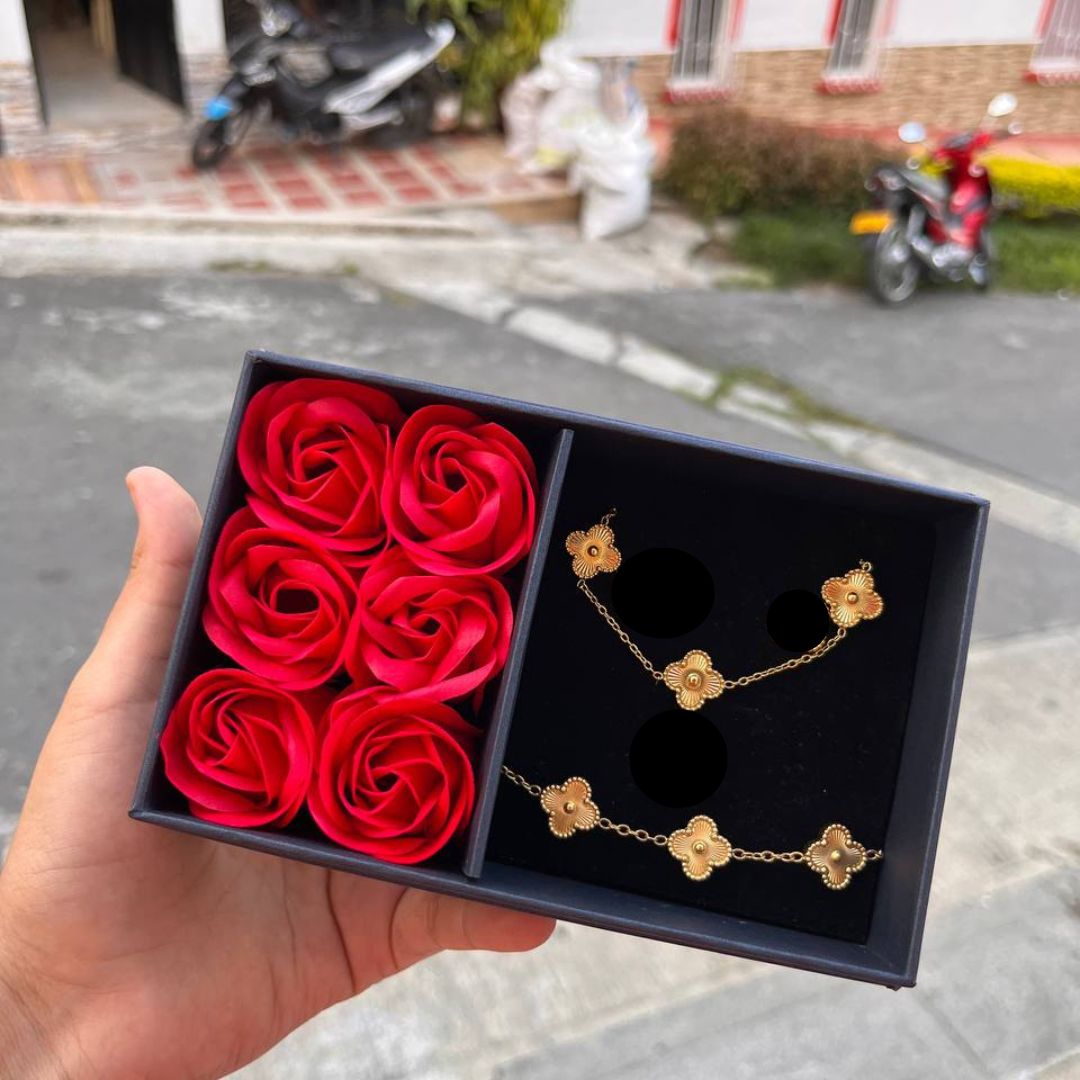 Combo Van Cleef + Caja + 6 rosas