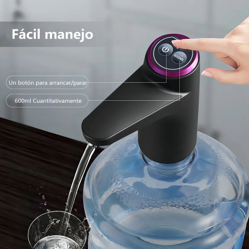 Dispensador Automático de Agua Recargable USB – 2 Modos, Acero Inoxidable, Para Botellón