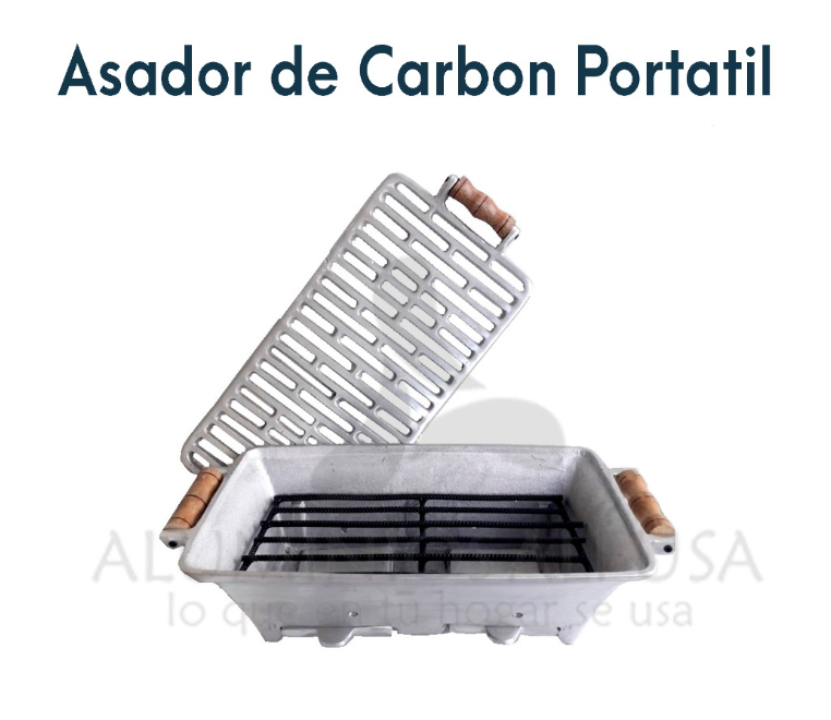 Anafre Carbón Portátil – Parrilla de Aluminio Fundido