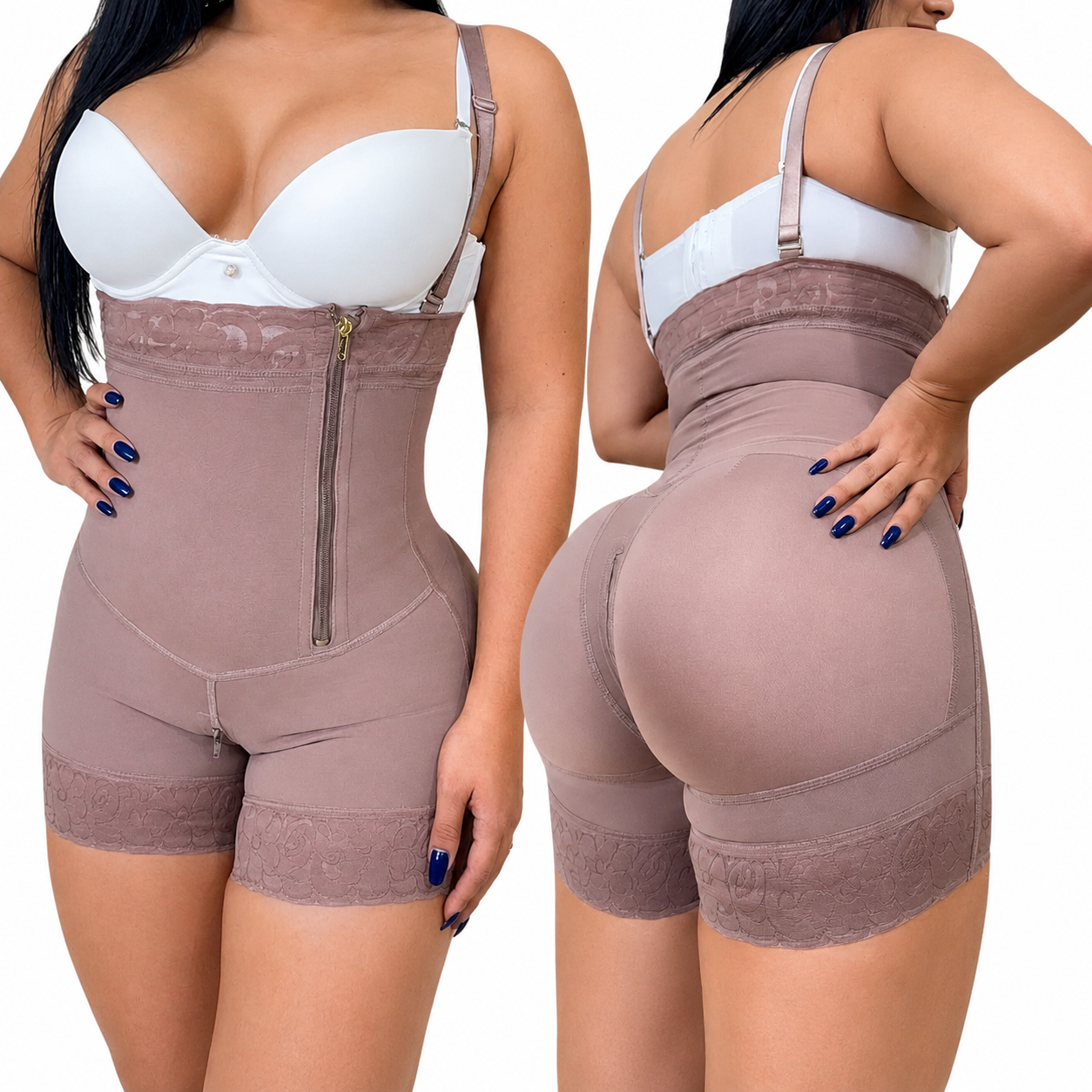 Faja Strapless con Cremallera Lateral – Levantacola, Powernet y Lycra, 4 Varillas, 2 Colores