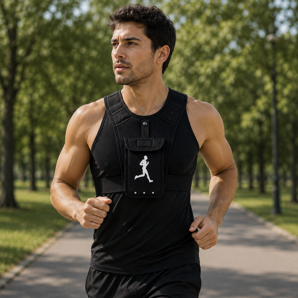Chaleco Arnés Deportivo Porta Celular – Manos Libres para Running, Ciclismo y Gym