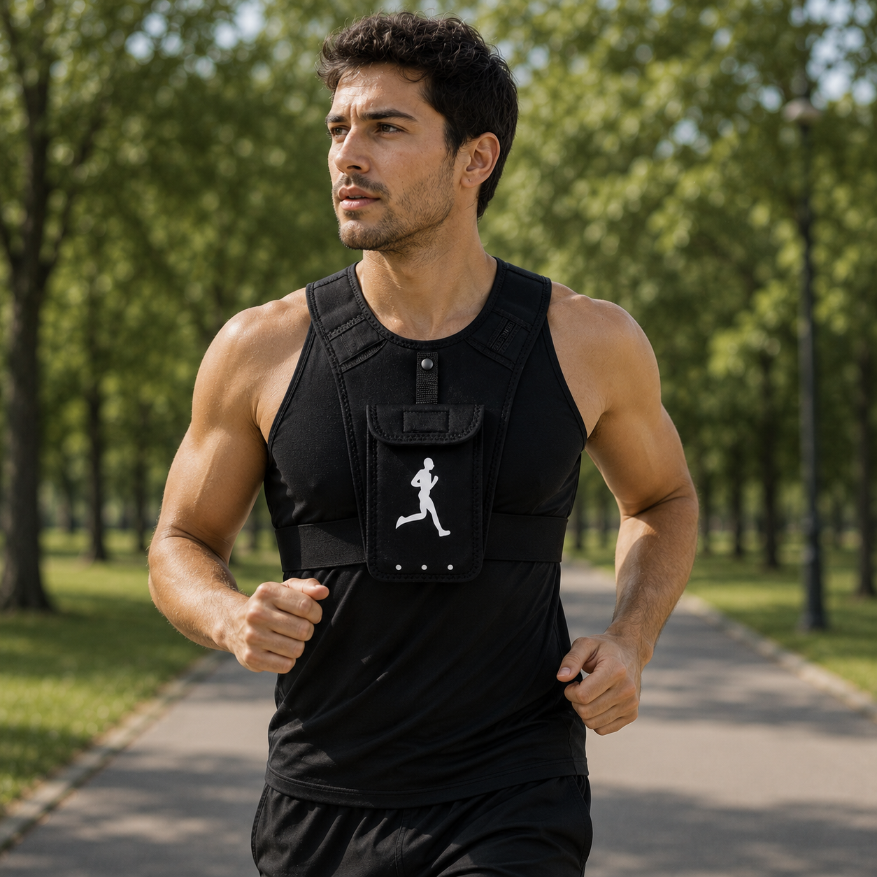 Chaleco Arnés Deportivo Porta Celular – Manos Libres para Running, Ciclismo y Gym