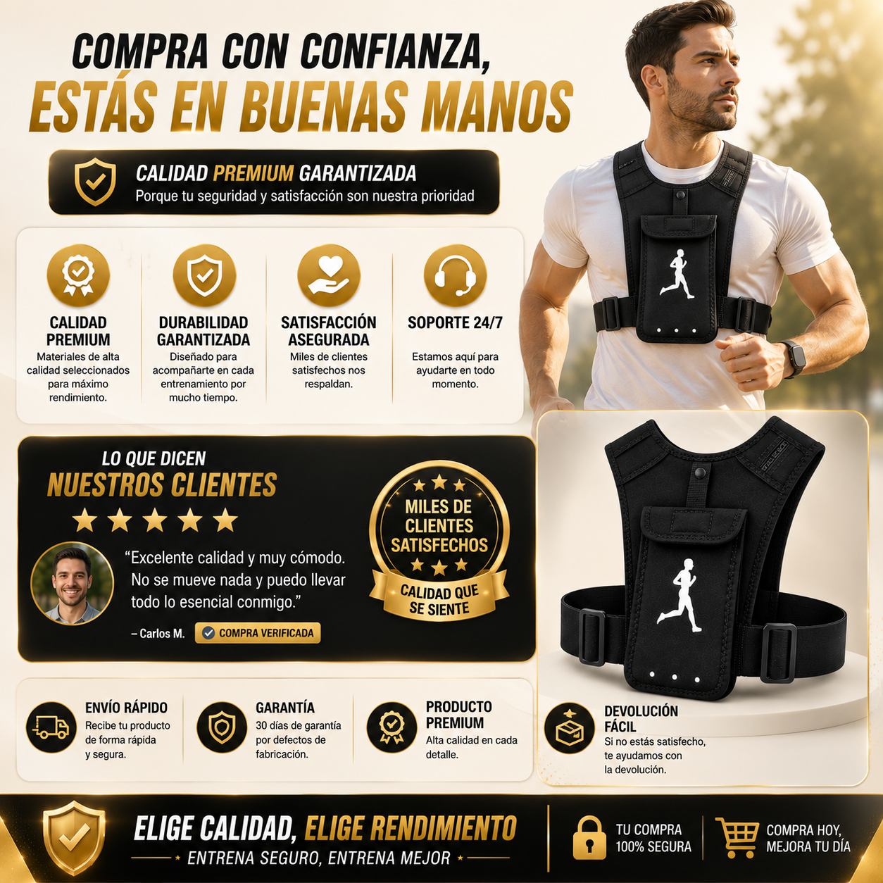 Chaleco Arnés Deportivo Porta Celular – Manos Libres para Running, Ciclismo y Gym
