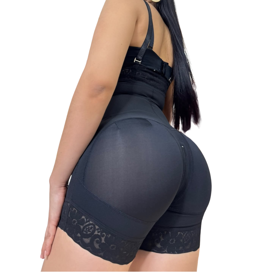 Faja Strapless con Cremallera Lateral – Levantacola, Powernet y Lycra, 4 Varillas, 2 Colores