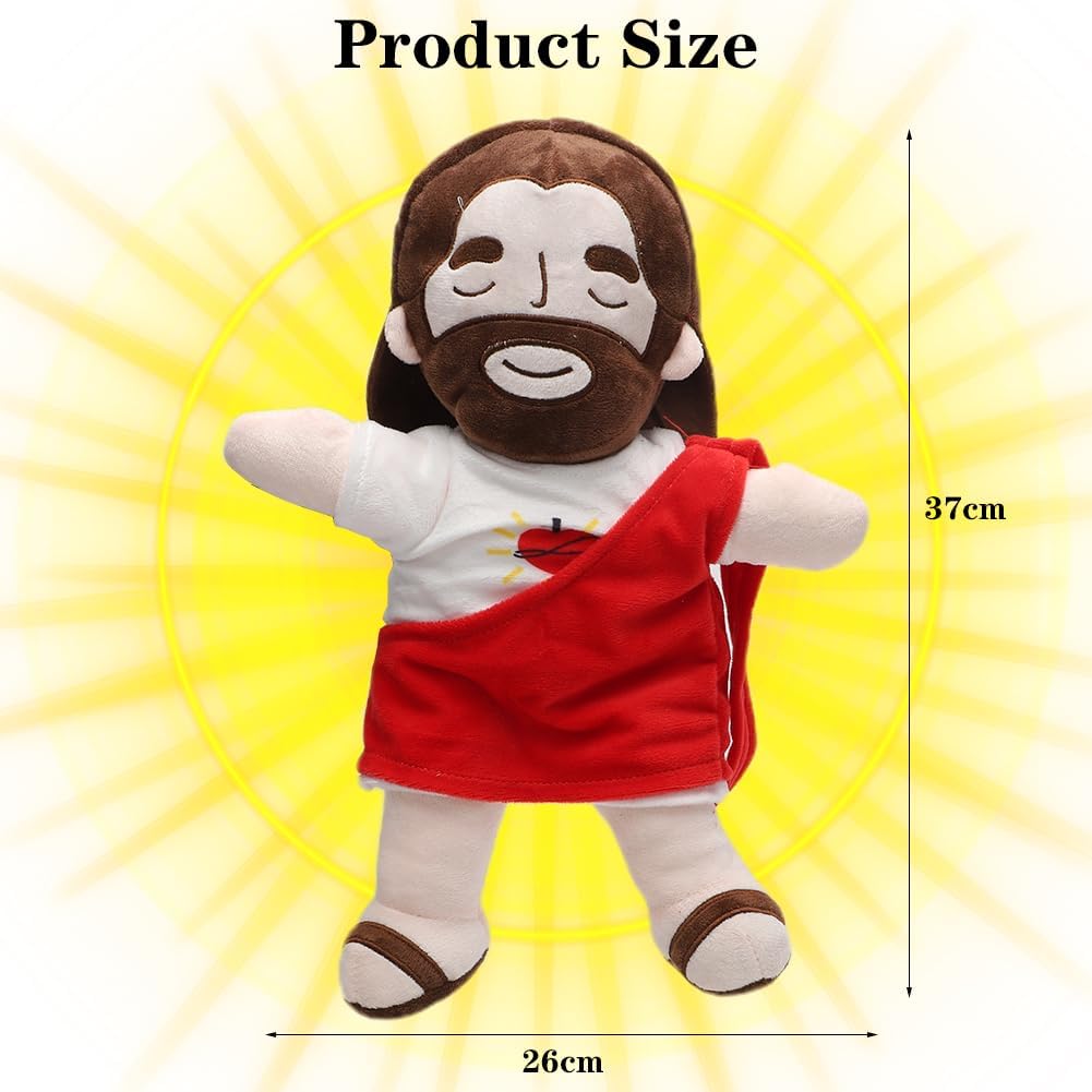 Peluche de Jesús que Respira – Luz Nocturna, Melodías Relajantes y Sensor Táctil