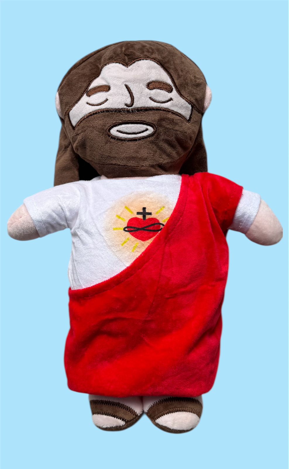 Peluche de Jesús que Respira – Luz Nocturna, Melodías Relajantes y Sensor Táctil