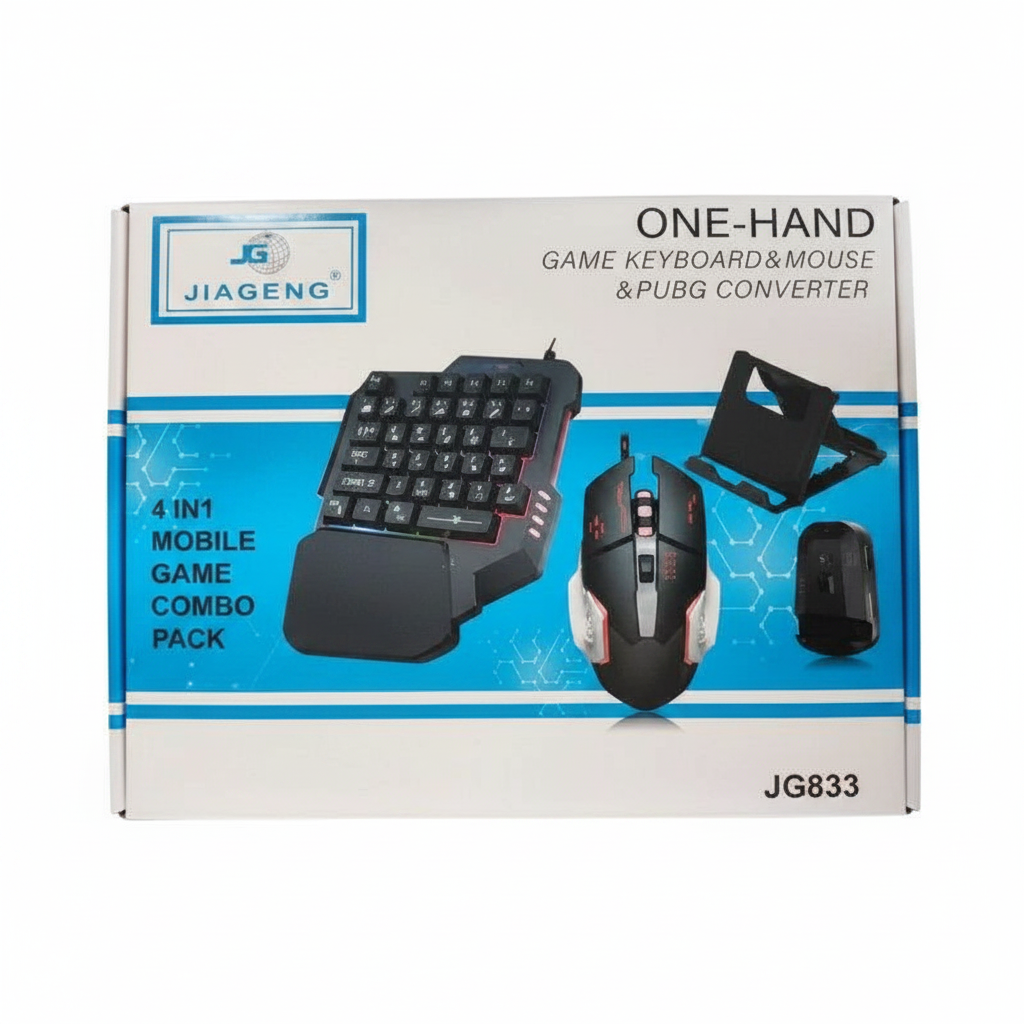 Combo Gamer 4 en 1 – Teclado, Mouse, Convertidor y Reposamanos